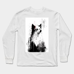 Ink Portrait of A Fox Long Sleeve T-Shirt